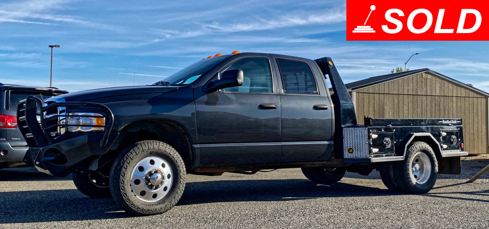 2003 RAM 3500 Diesel Pickup 4x4 Flatbed Sold at Stickshift Motors Cody, WY