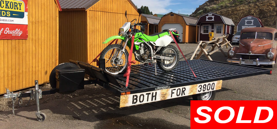 For Sale Used 2007 Kawasaki KLX 250 Motorcycle plus 2012 Powersports 14 Foot Trailer Stickshift Motors Cody, WY