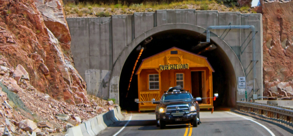 Tunnel Old Hickory Sheds Delivery at Stickshift Motors Cody, WY